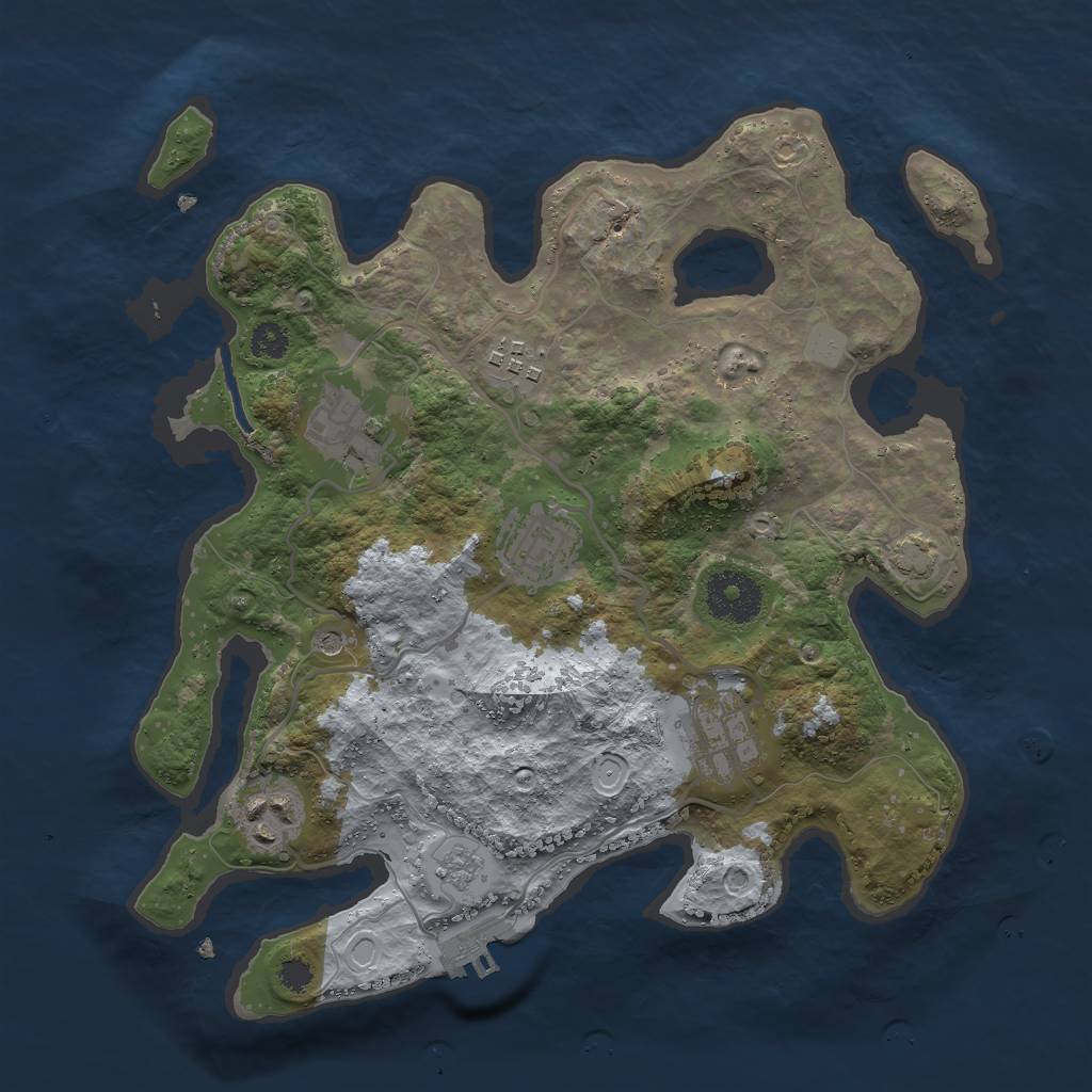 Rust Map: Procedural Map, Size: 3000, Seed: 655220009, 12 Monuments