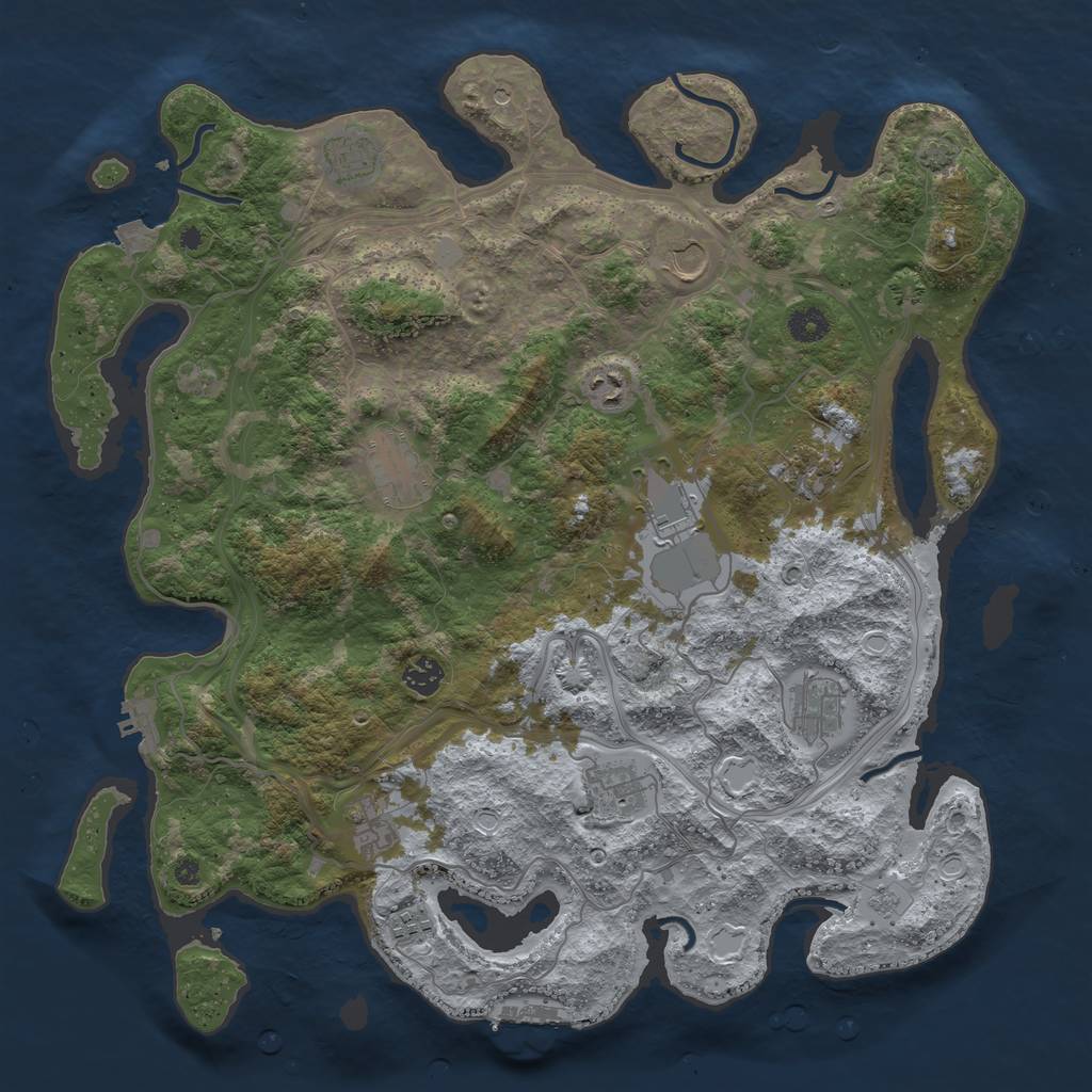 Rust Map: Procedural Map, Size: 4250, Seed: 3834, 19 Monuments