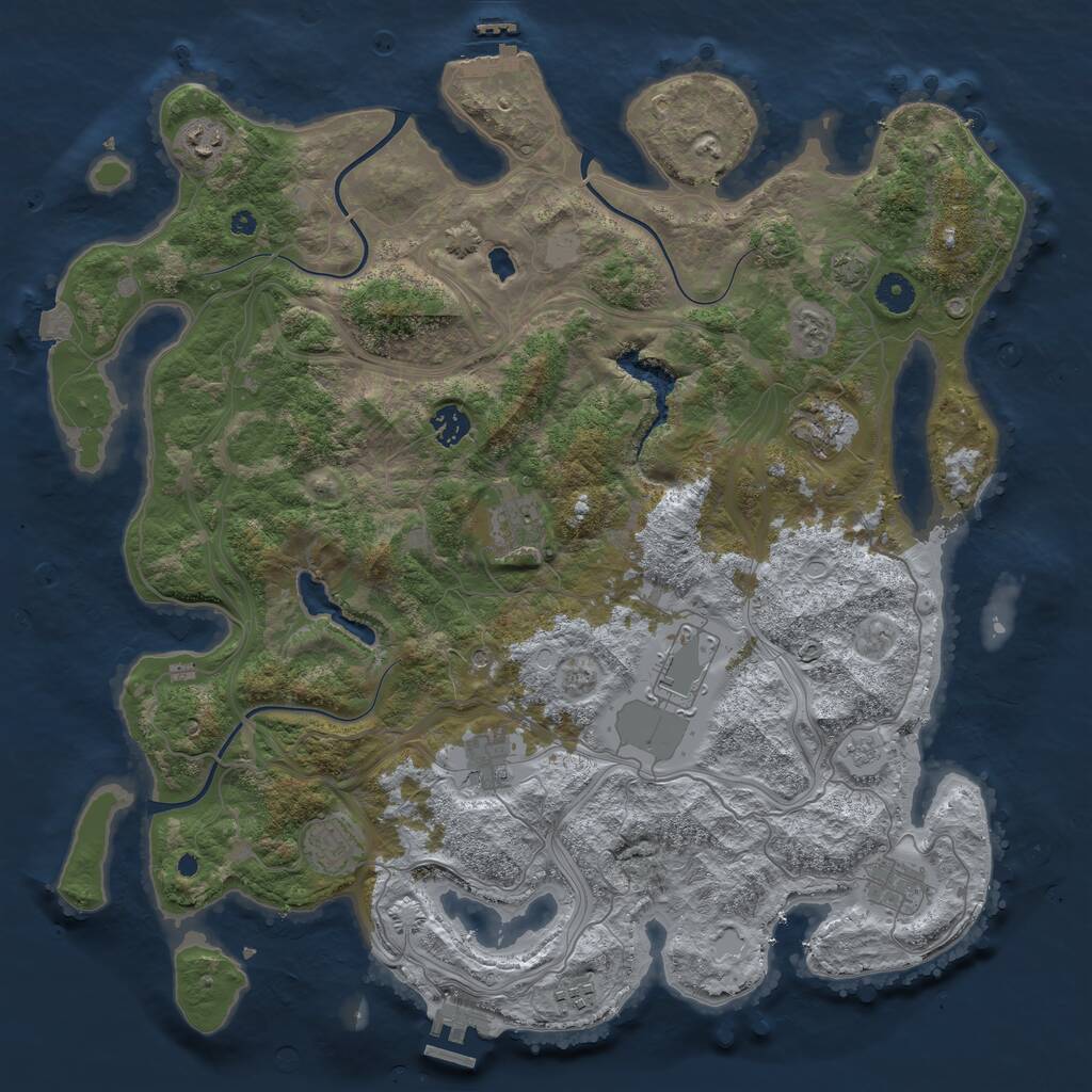 Rust Map: Procedural Map, Size: 4250, Seed: 3834, 15 Monuments