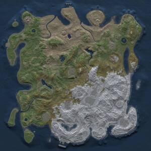 Thumbnail Rust Map: Procedural Map, Size: 4250, Seed: 3834, 15 Monuments