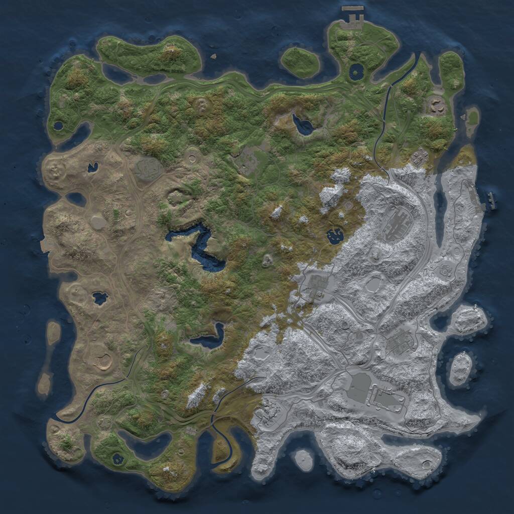 Rust Map: Procedural Map, Size: 4750, Seed: 1808693174, 17 Monuments