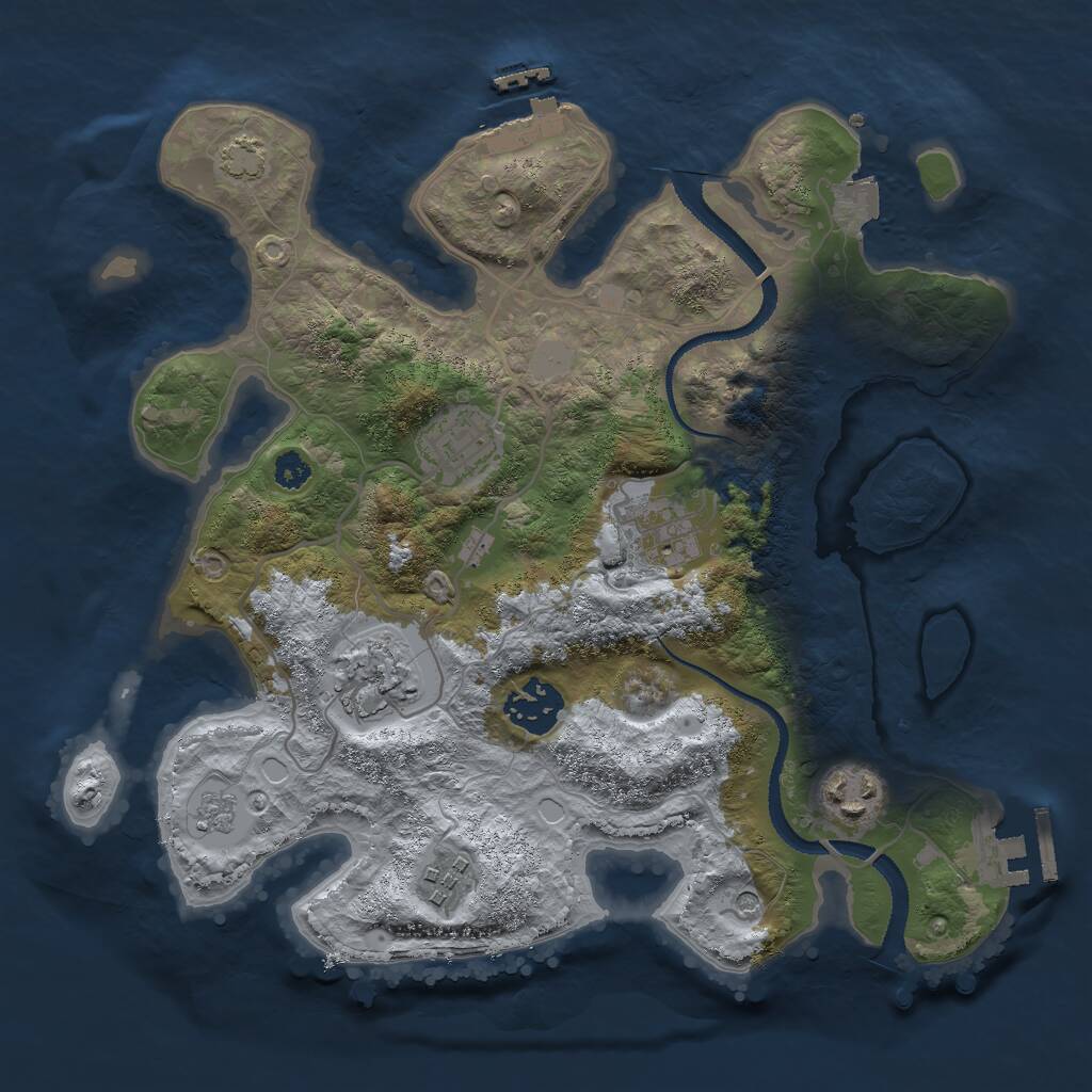 Rust Map: Procedural Map, Size: 3000, Seed: 1882314526, 12 Monuments