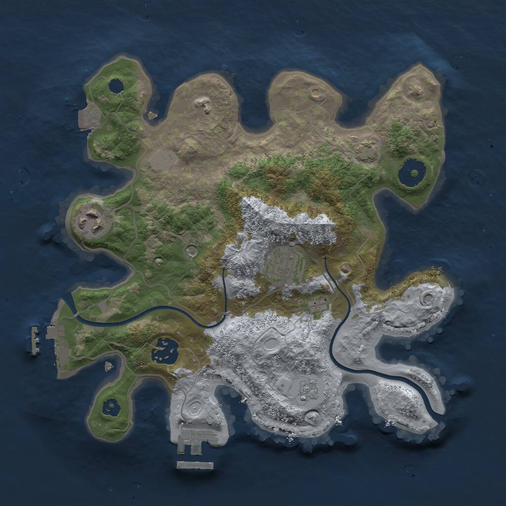 Rust Map: Procedural Map, Size: 2800, Seed: 4843, 9 Monuments