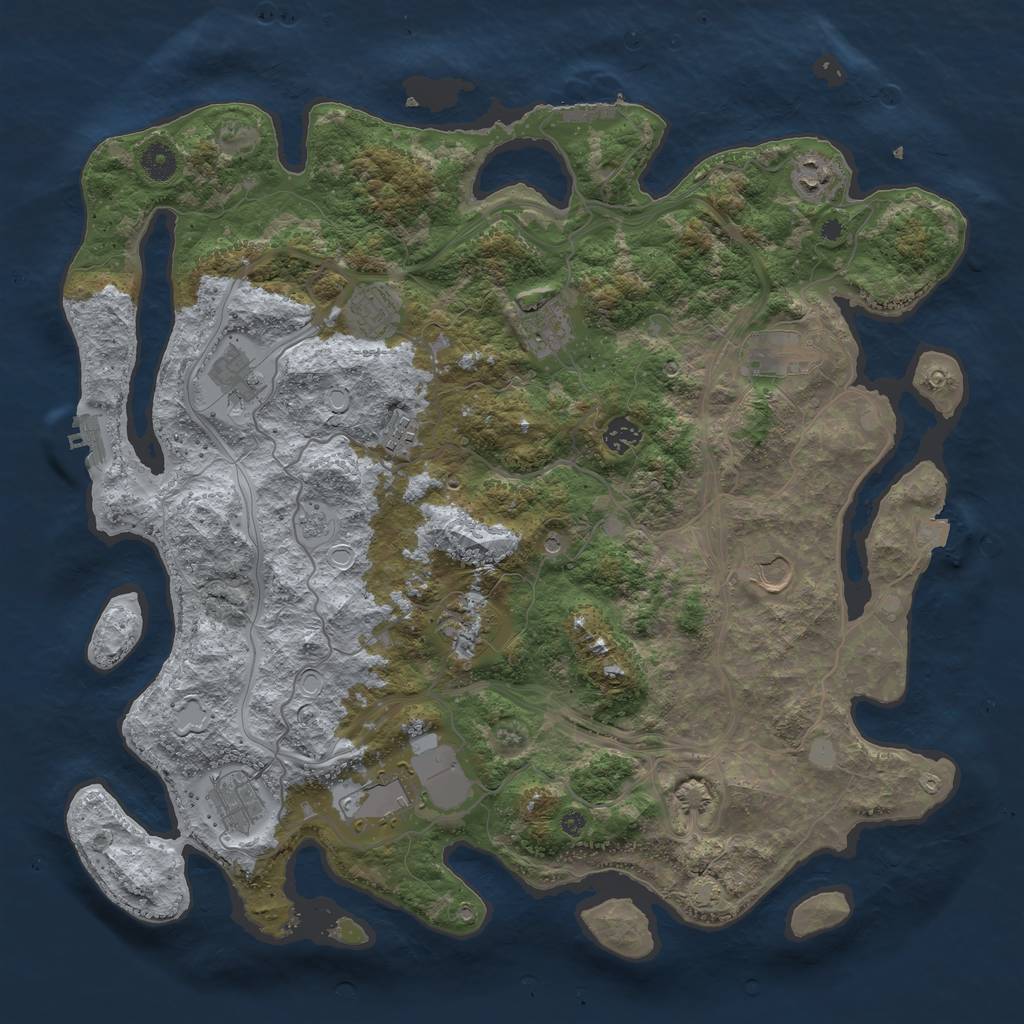 Rust Map: Procedural Map, Size: 4260, Seed: 1259834159, 19 Monuments