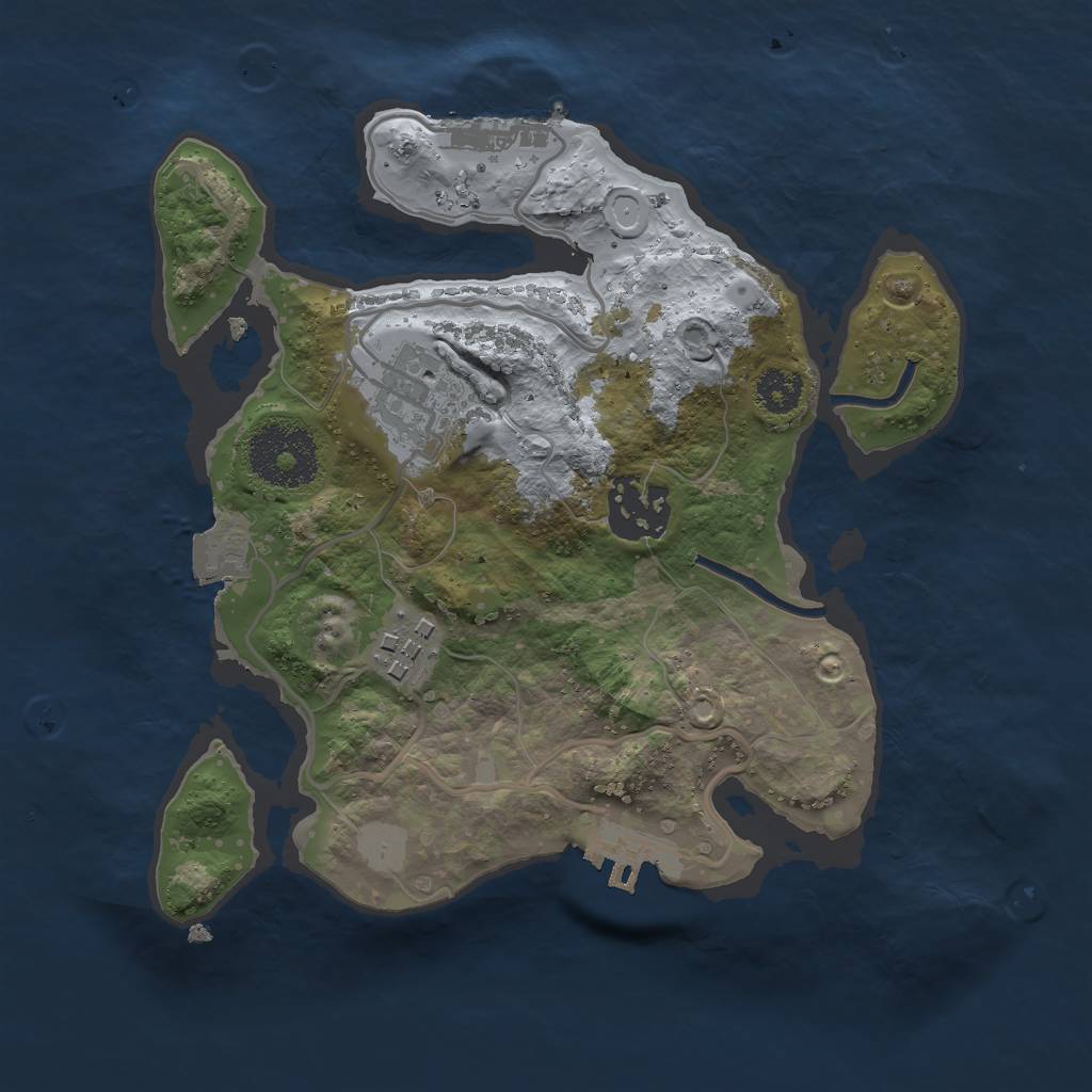 Rust Map: Procedural Map, Size: 2450, Seed: 306359035, 8 Monuments