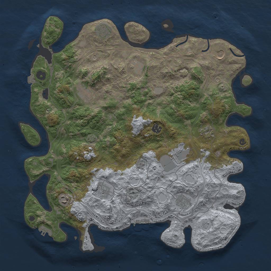 Rust Map: Procedural Map, Size: 4250, Seed: 1908829467, 19 Monuments