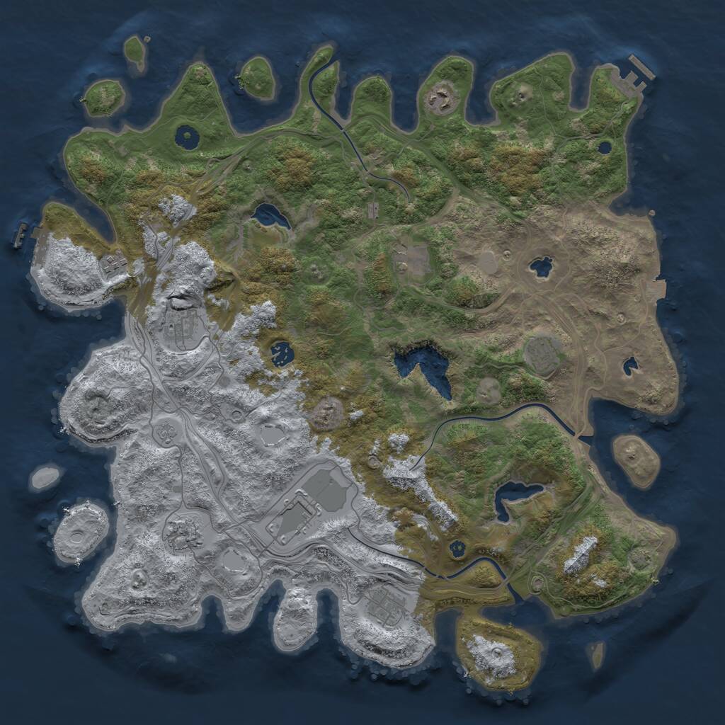 Rust Map: Procedural Map, Size: 4500, Seed: 363771186, 15 Monuments