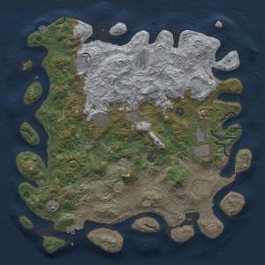 Thumbnail Rust Map: Procedural Map, Size: 4500, Seed: 113641444, 18 Monuments