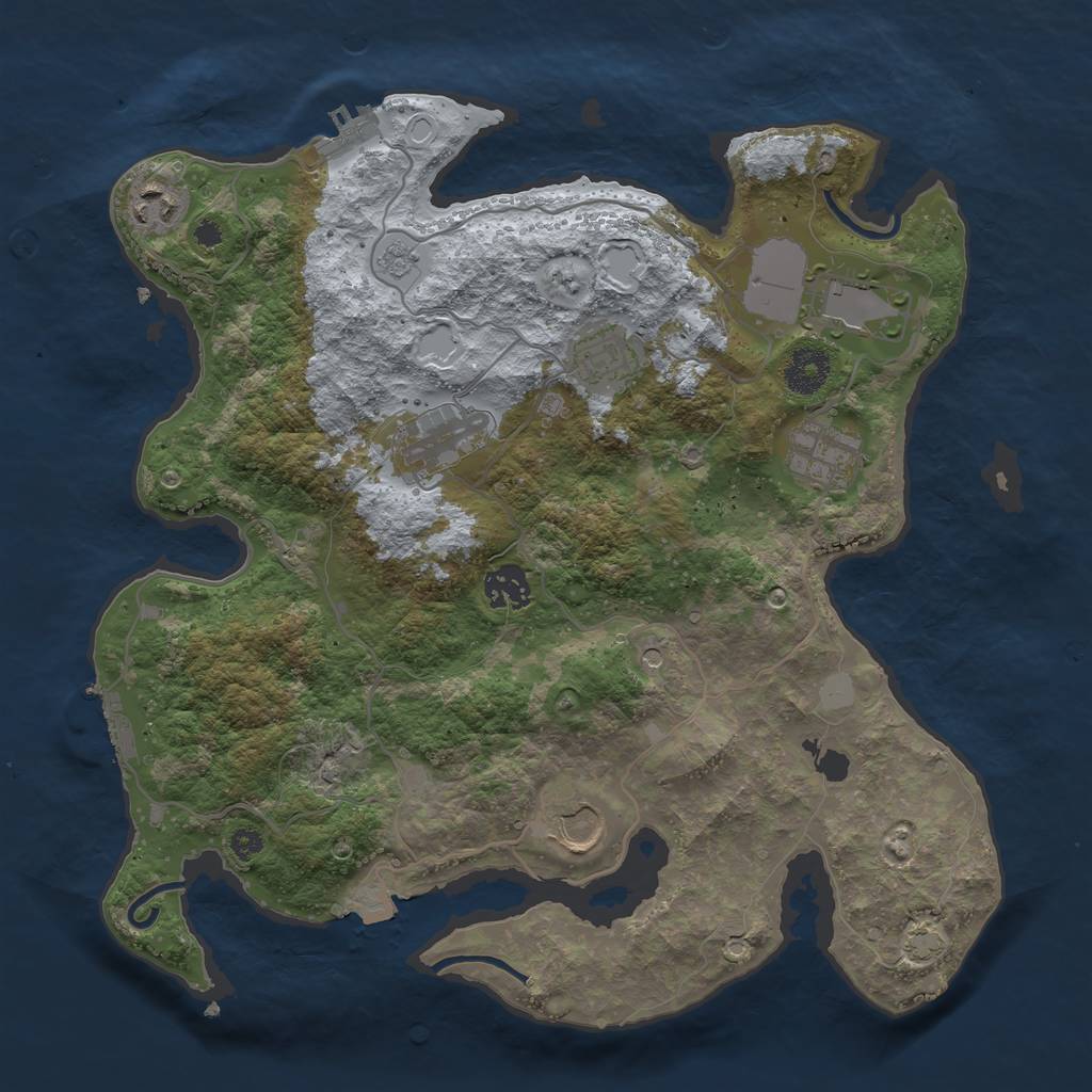 Rust Map: Procedural Map, Size: 3500, Seed: 475999413, 15 Monuments