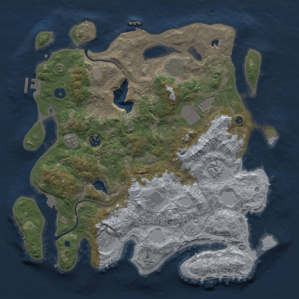 Rust Map: Procedural Map, Size: 4000, Seed: 708528256, 12 Monuments