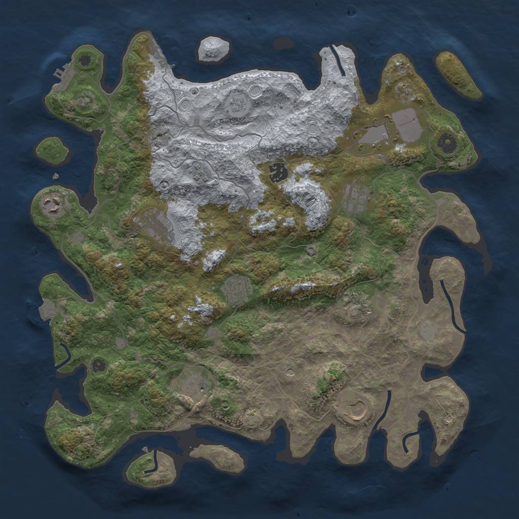 Rust Map: Procedural Map, Size: 4000, Seed: 806441387, 18 Monuments