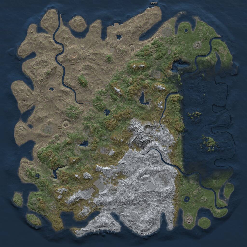Rust Map: Procedural Map, Size: 6000, Seed: 2017199986, 17 Monuments
