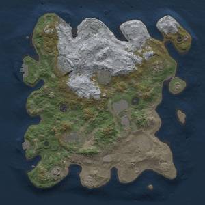 Thumbnail Rust Map: Procedural Map, Size: 3500, Seed: 92116788, 17 Monuments