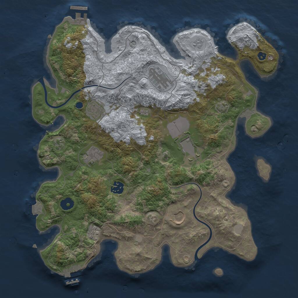 Rust Map: Procedural Map, Size: 3500, Seed: 92116788, 13 Monuments