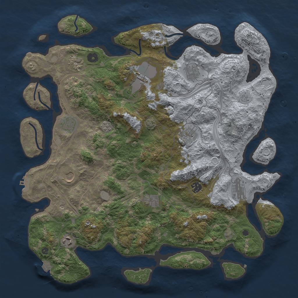 Rust Map: Procedural Map, Size: 4250, Seed: 1145532250, 18 Monuments