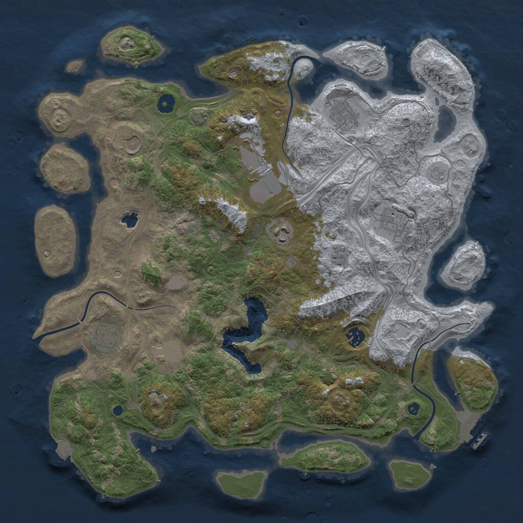 Rust Map: Procedural Map, Size: 4250, Seed: 1145532250, 14 Monuments