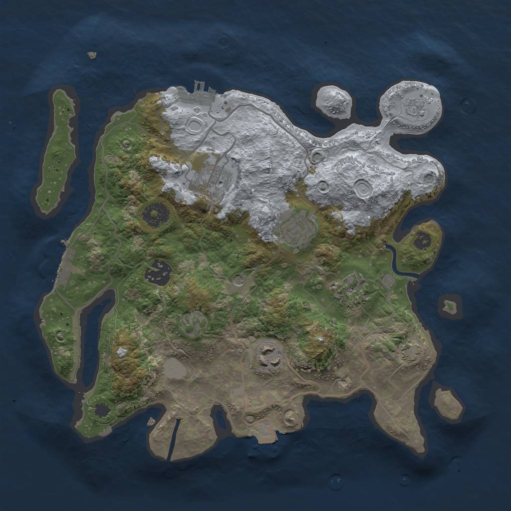 Rust Map: Procedural Map, Size: 3000, Seed: 716417753, 13 Monuments