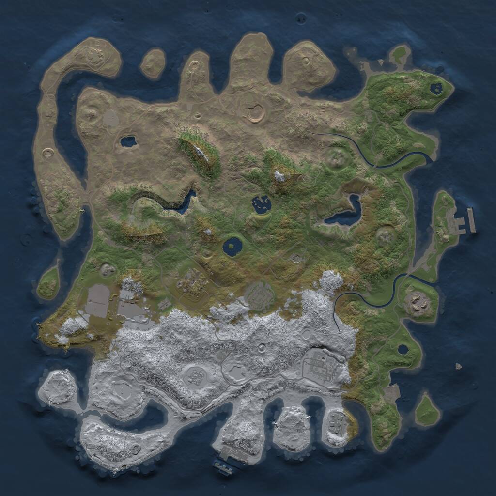 Rust Map: Procedural Map, Size: 4000, Seed: 54820210, 14 Monuments
