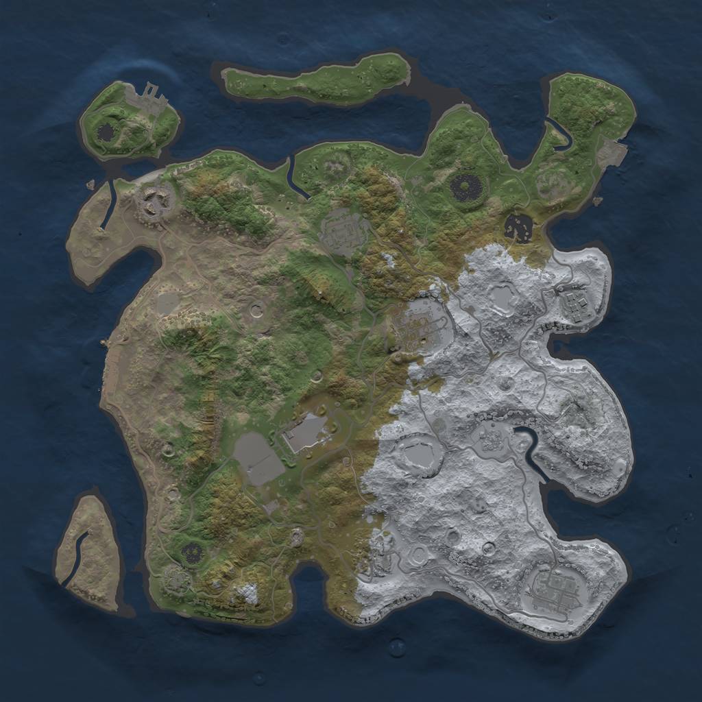 Rust Map: Procedural Map, Size: 3500, Seed: 1559264992, 16 Monuments