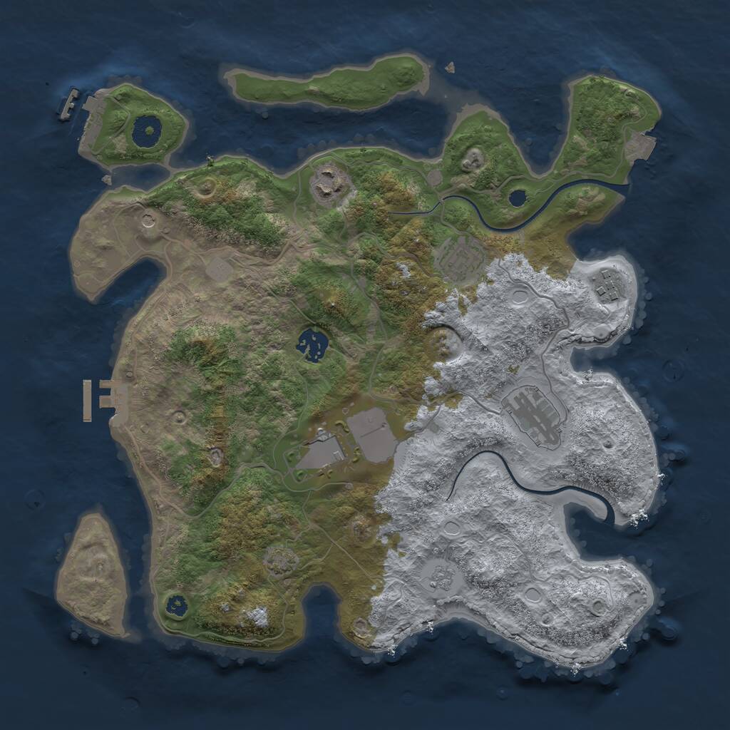 Rust Map: Procedural Map, Size: 3500, Seed: 1559264992, 12 Monuments