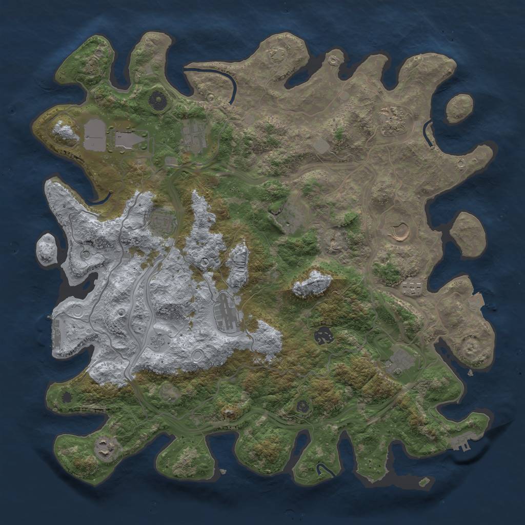 Rust Map: Procedural Map, Size: 4250, Seed: 78807937, 19 Monuments