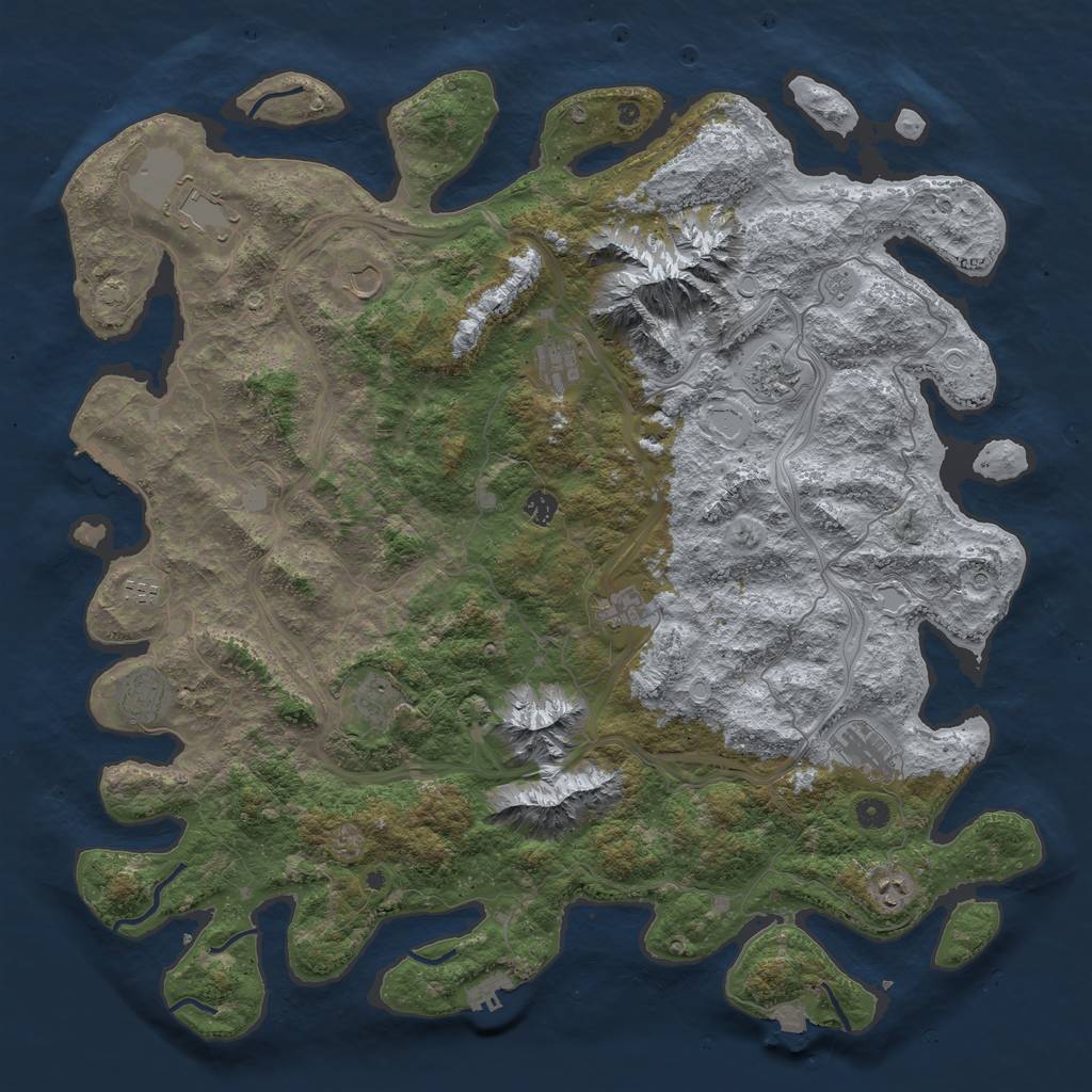 Rust Map: Procedural Map, Size: 5000, Seed: 711719832, 19 Monuments