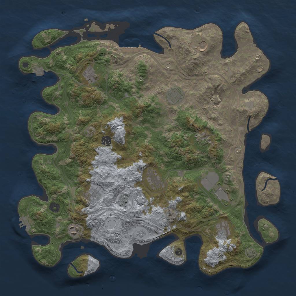 Rust Map: Procedural Map, Size: 4250, Seed: 38227530, 19 Monuments