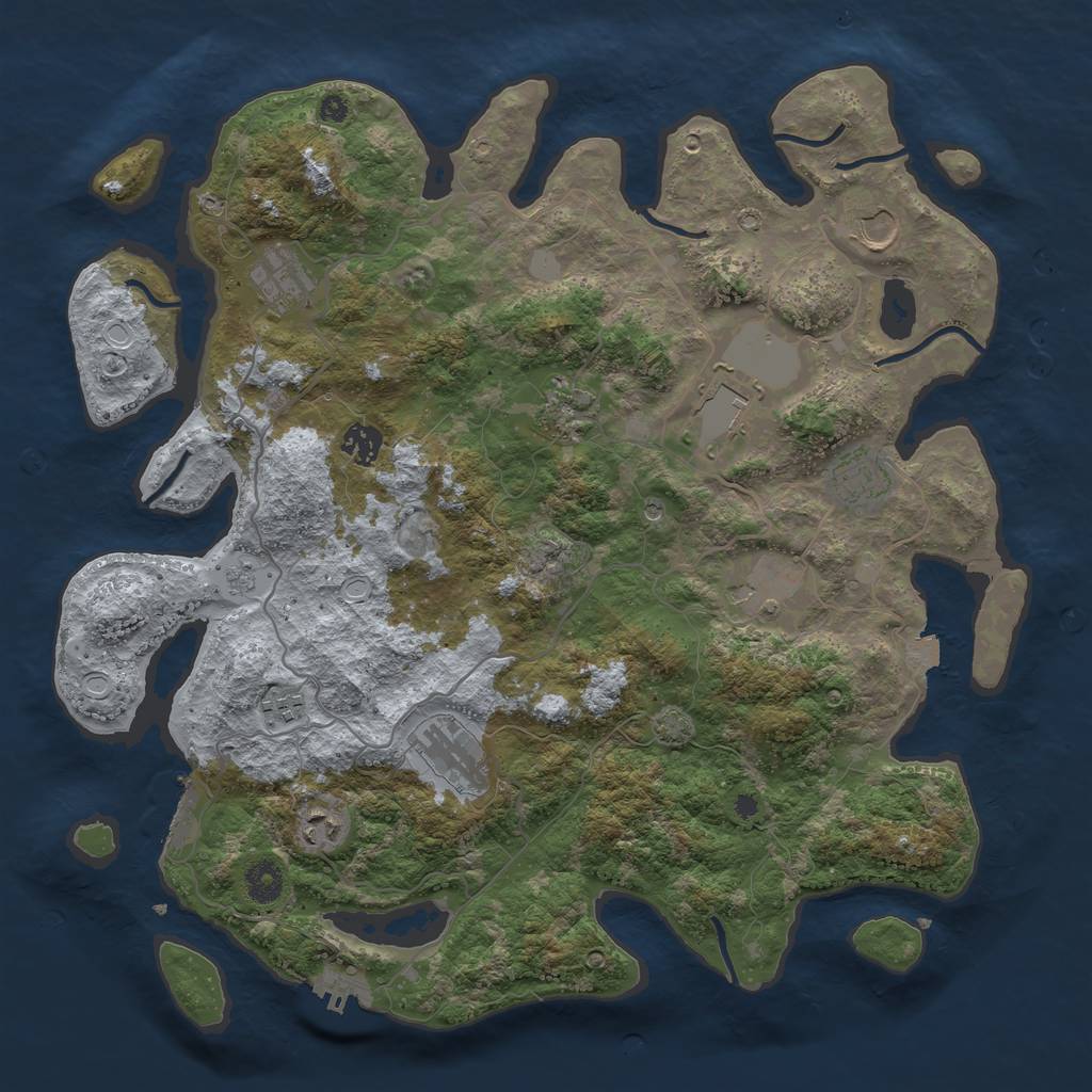 Rust Map: Procedural Map, Size: 4000, Seed: 237204, 18 Monuments