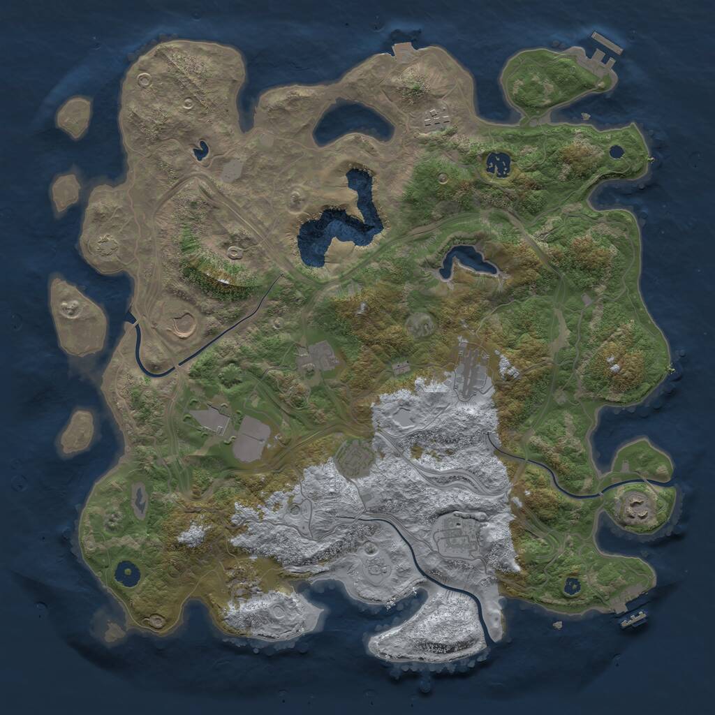 Rust Map: Procedural Map, Size: 4250, Seed: 1685150486, 16 Monuments