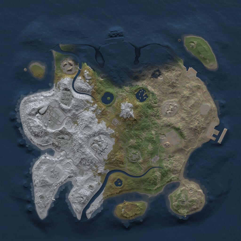 Rust Map: Procedural Map, Size: 3000, Seed: 1532174810, 12 Monuments