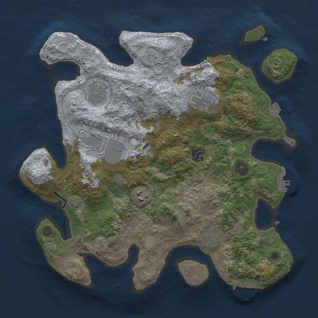 Rust Map: Procedural Map, Size: 3500, Seed: 222484004, 15 Monuments