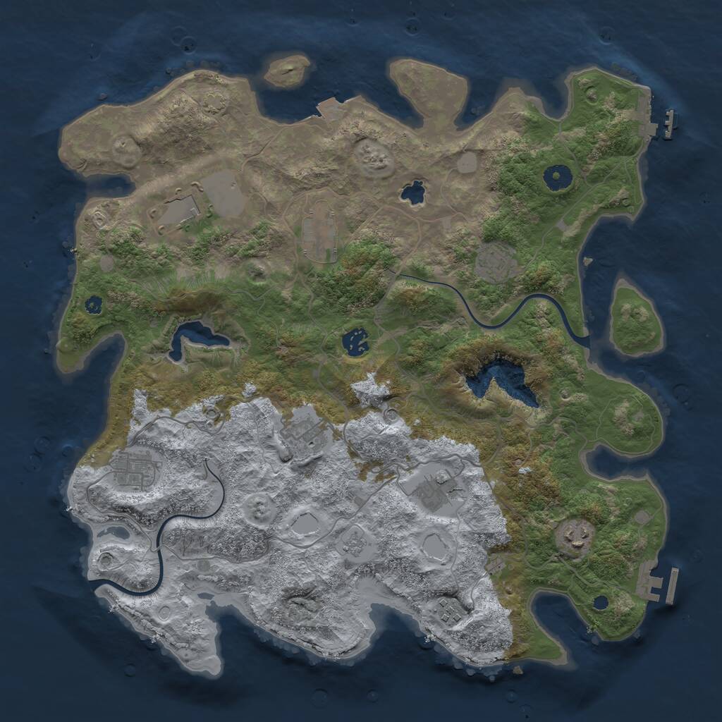 Rust Map: Procedural Map, Size: 4000, Seed: 9854651, 15 Monuments