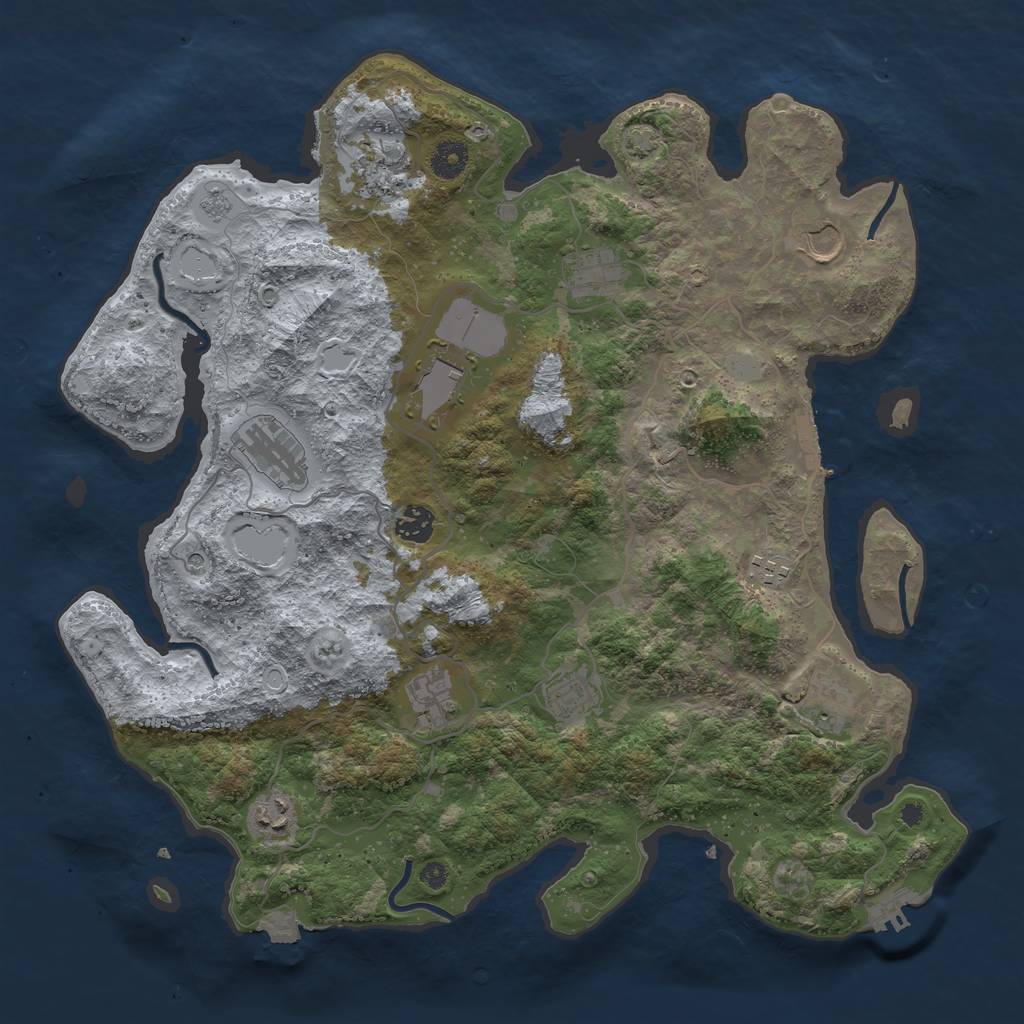 Rust Map: Procedural Map, Size: 4000, Seed: 2323420, 19 Monuments