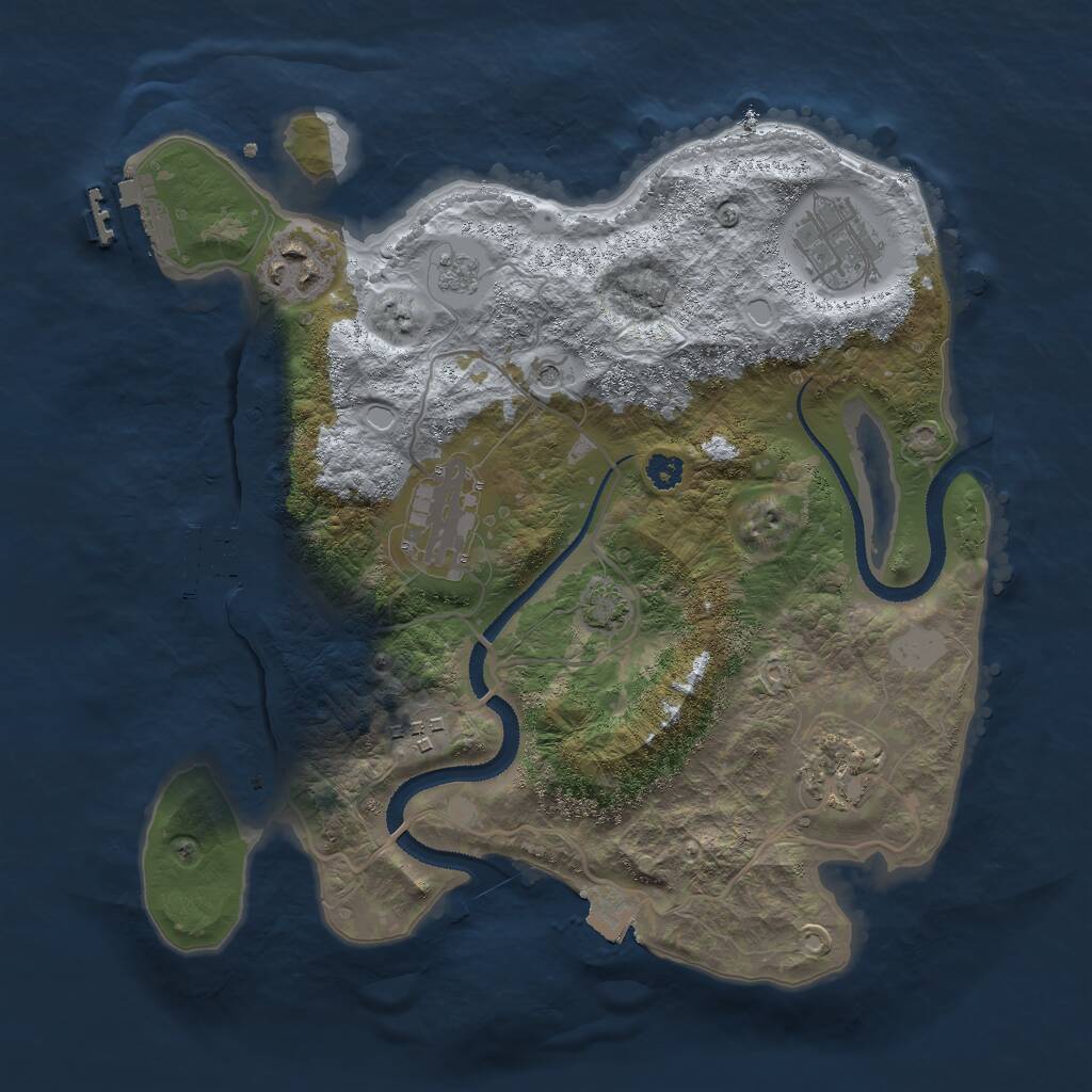 Rust Map: Procedural Map, Size: 3000, Seed: 551700526, 11 Monuments