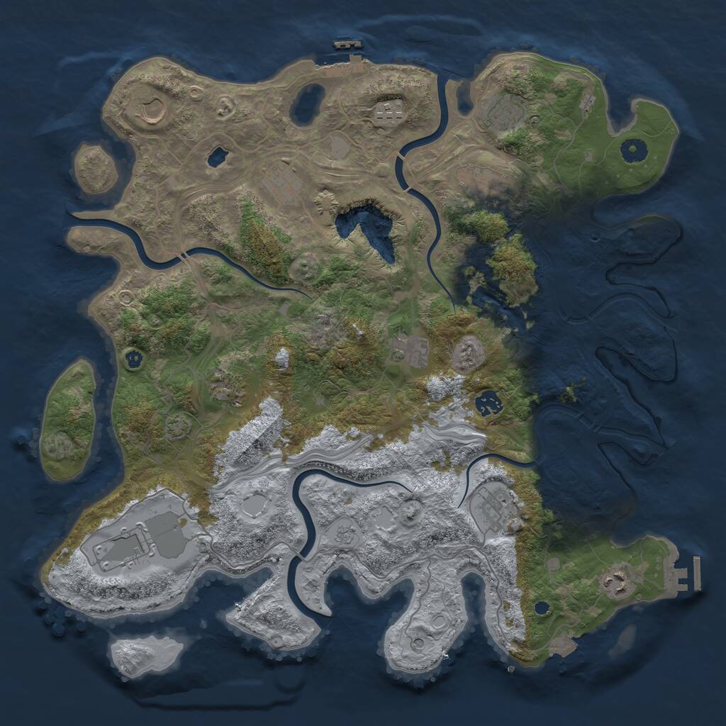 Rust Map: Procedural Map, Size: 4250, Seed: 1842811737, 17 Monuments