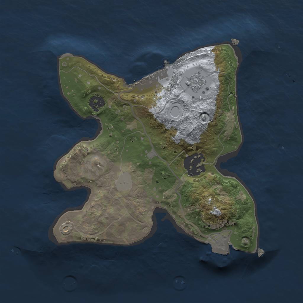 Rust Map: Procedural Map, Size: 2000, Seed: 9823444, 6 Monuments