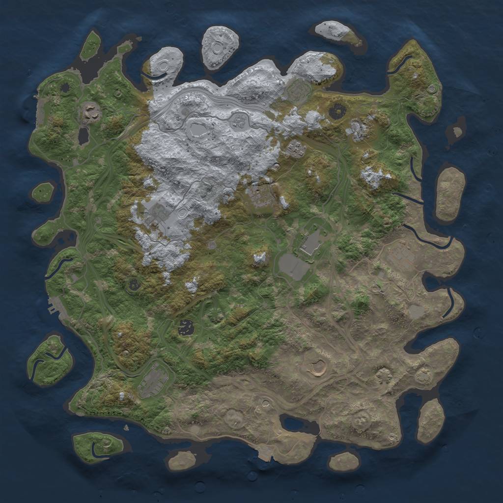 Rust Map: Procedural Map, Size: 4500, Seed: 1746390547, 19 Monuments