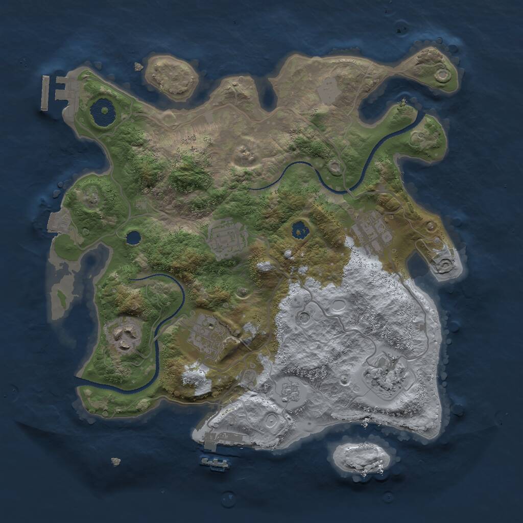 Rust Map: Procedural Map, Size: 3000, Seed: 324234321, 10 Monuments