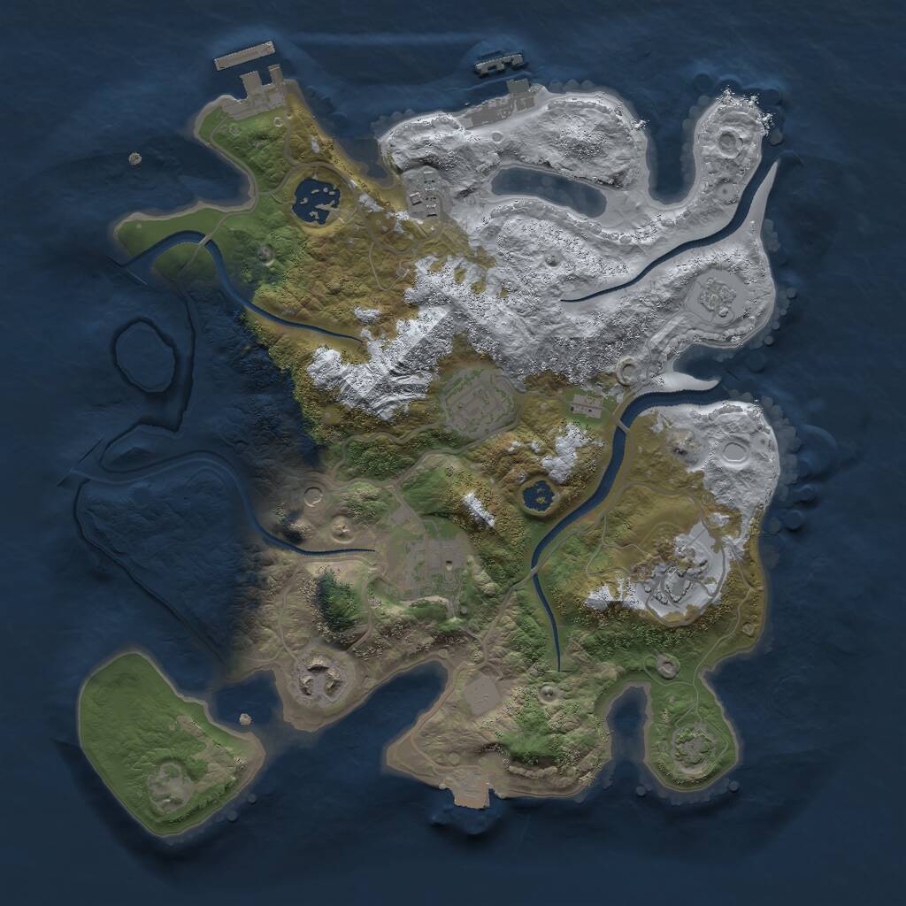 Rust Map: Procedural Map, Size: 3000, Seed: 451398, 12 Monuments