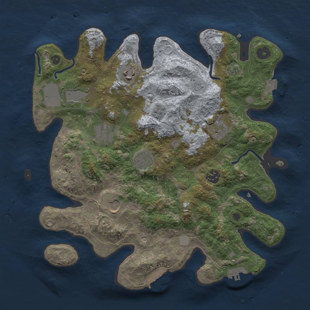 Rust Map: Procedural Map, Size: 3500, Seed: 617416796, 16 Monuments