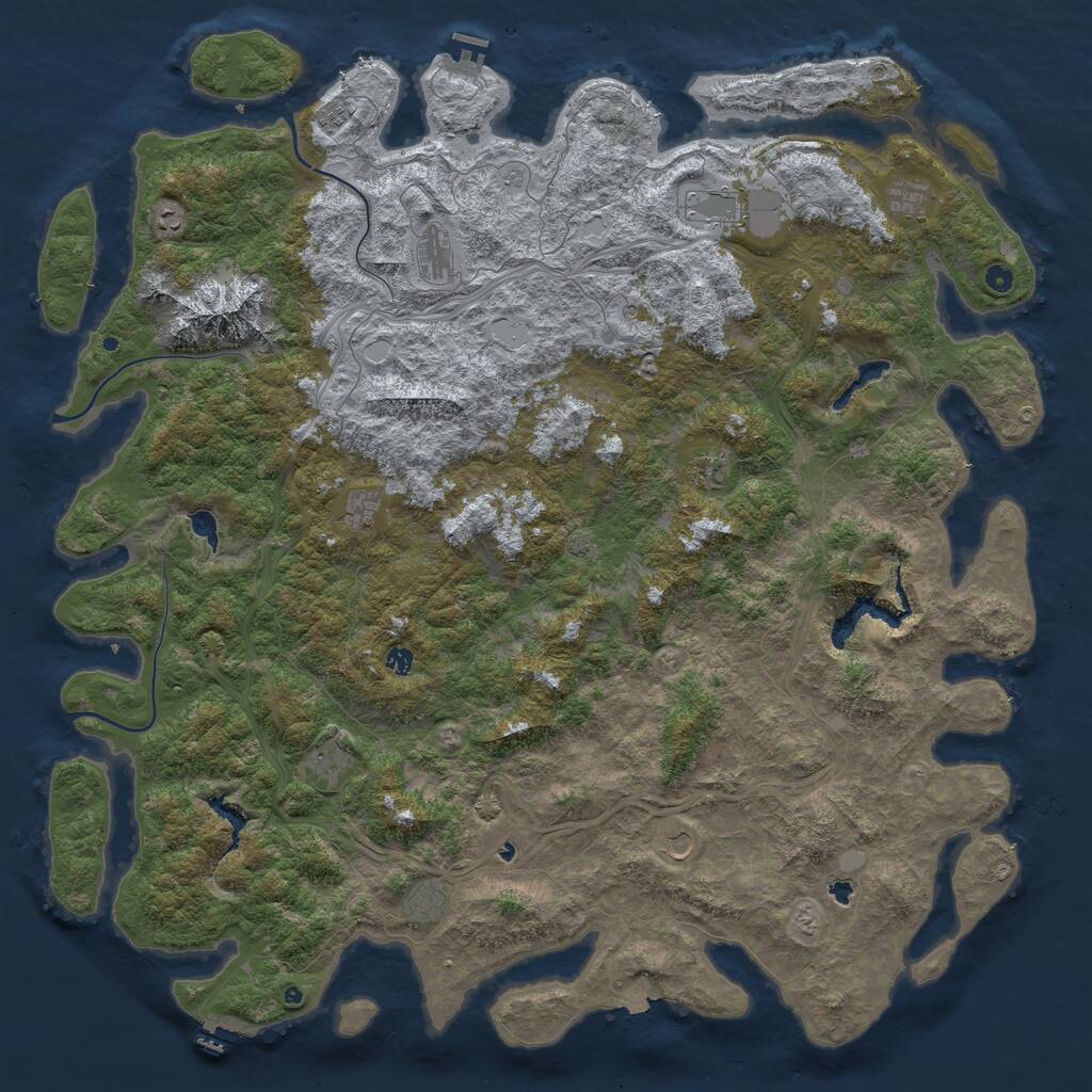 Rust Map: Procedural Map, Size: 6000, Seed: 509770111, 17 Monuments