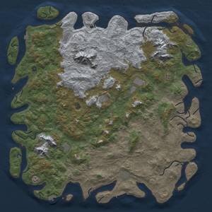 Thumbnail Rust Map: Procedural Map, Size: 6000, Seed: 509770111, 19 Monuments