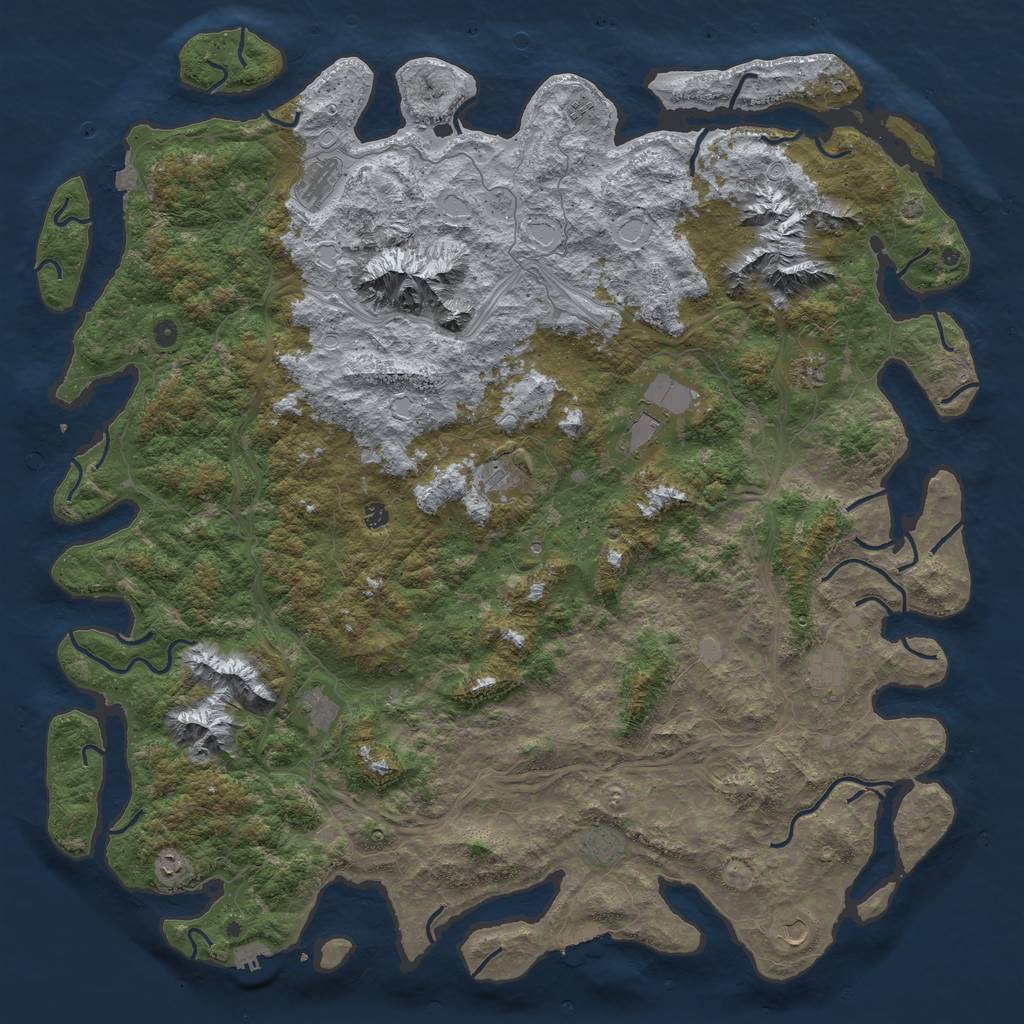 Rust Map: Procedural Map, Size: 6000, Seed: 509770111, 19 Monuments