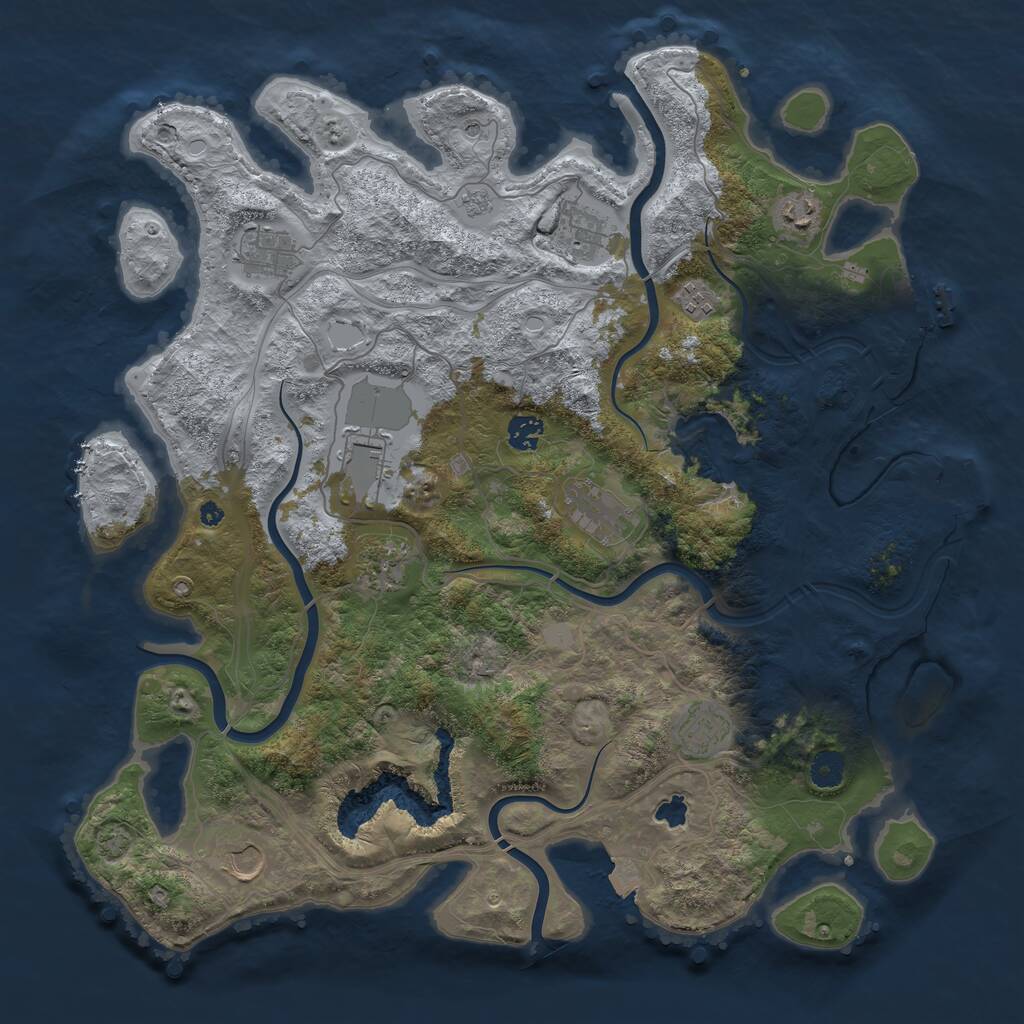 Rust Map: Procedural Map, Size: 4250, Seed: 1436006579, 16 Monuments