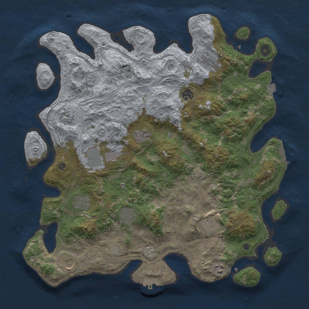 Rust Map: Procedural Map, Size: 4250, Seed: 1436006579, 19 Monuments