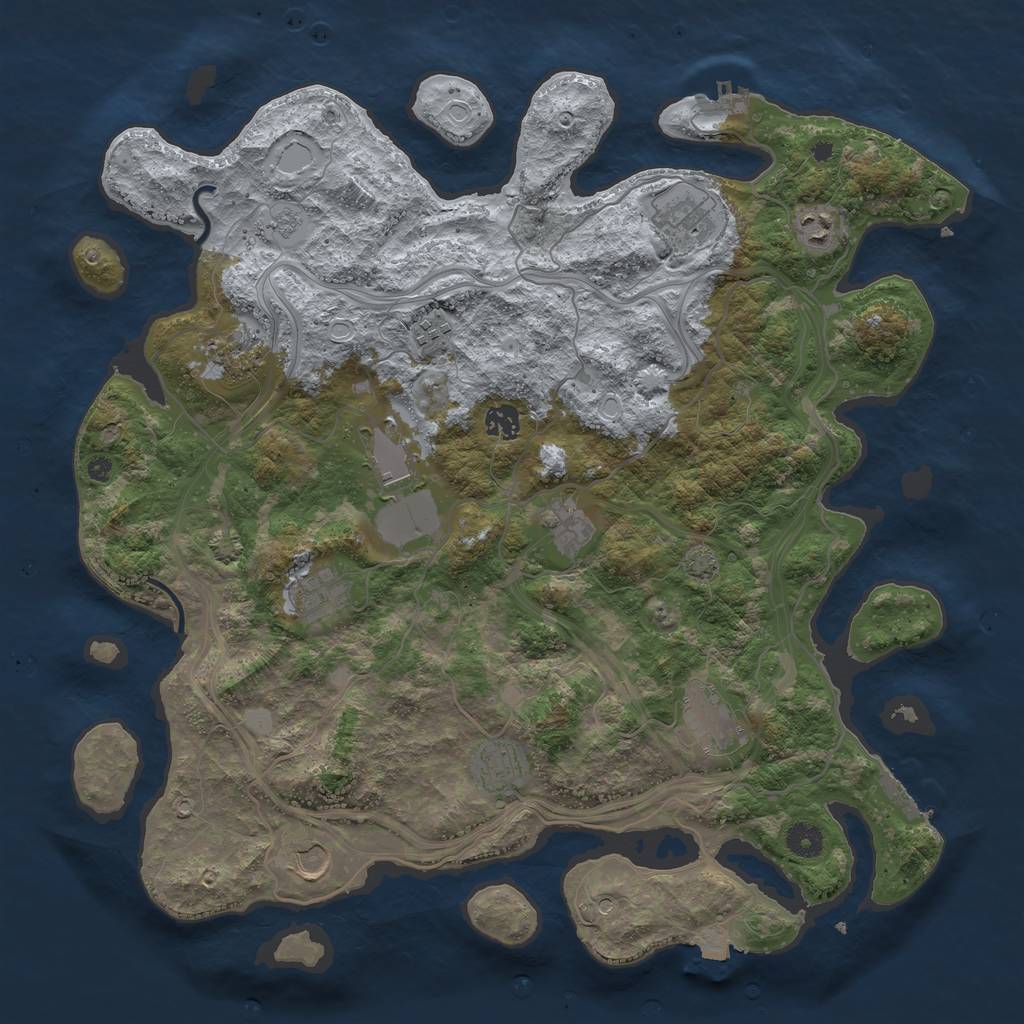 Rust Map: Procedural Map, Size: 4250, Seed: 21012506, 19 Monuments