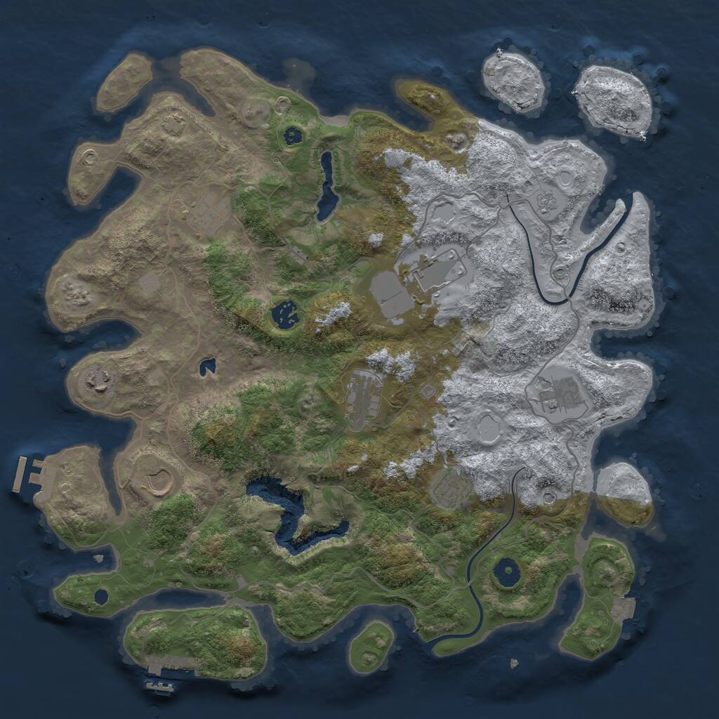 Rust Map: Procedural Map, Size: 4000, Seed: 25911, 14 Monuments