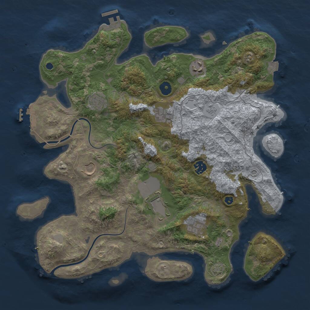 Rust Map: Procedural Map, Size: 3727, Seed: 1337, 13 Monuments