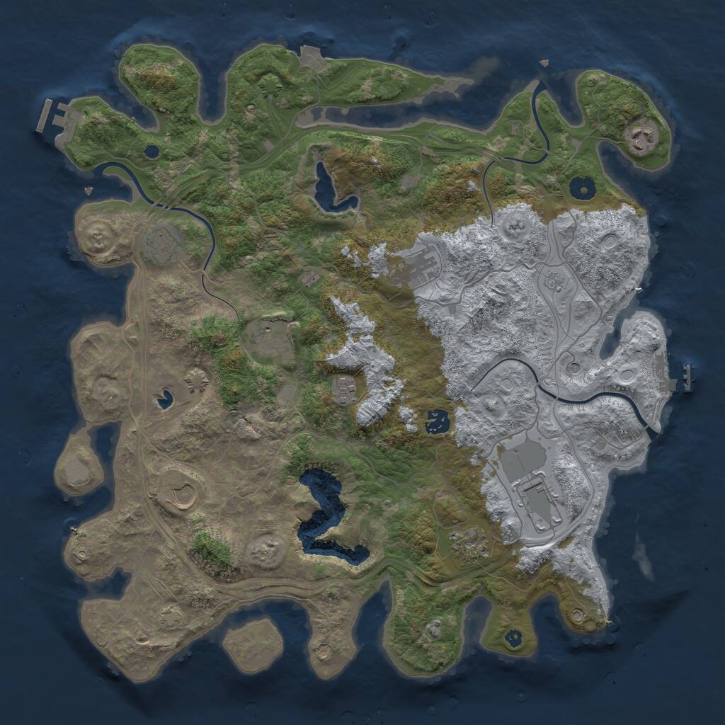 Rust Map: Procedural Map, Size: 4250, Seed: 1827295762, 15 Monuments