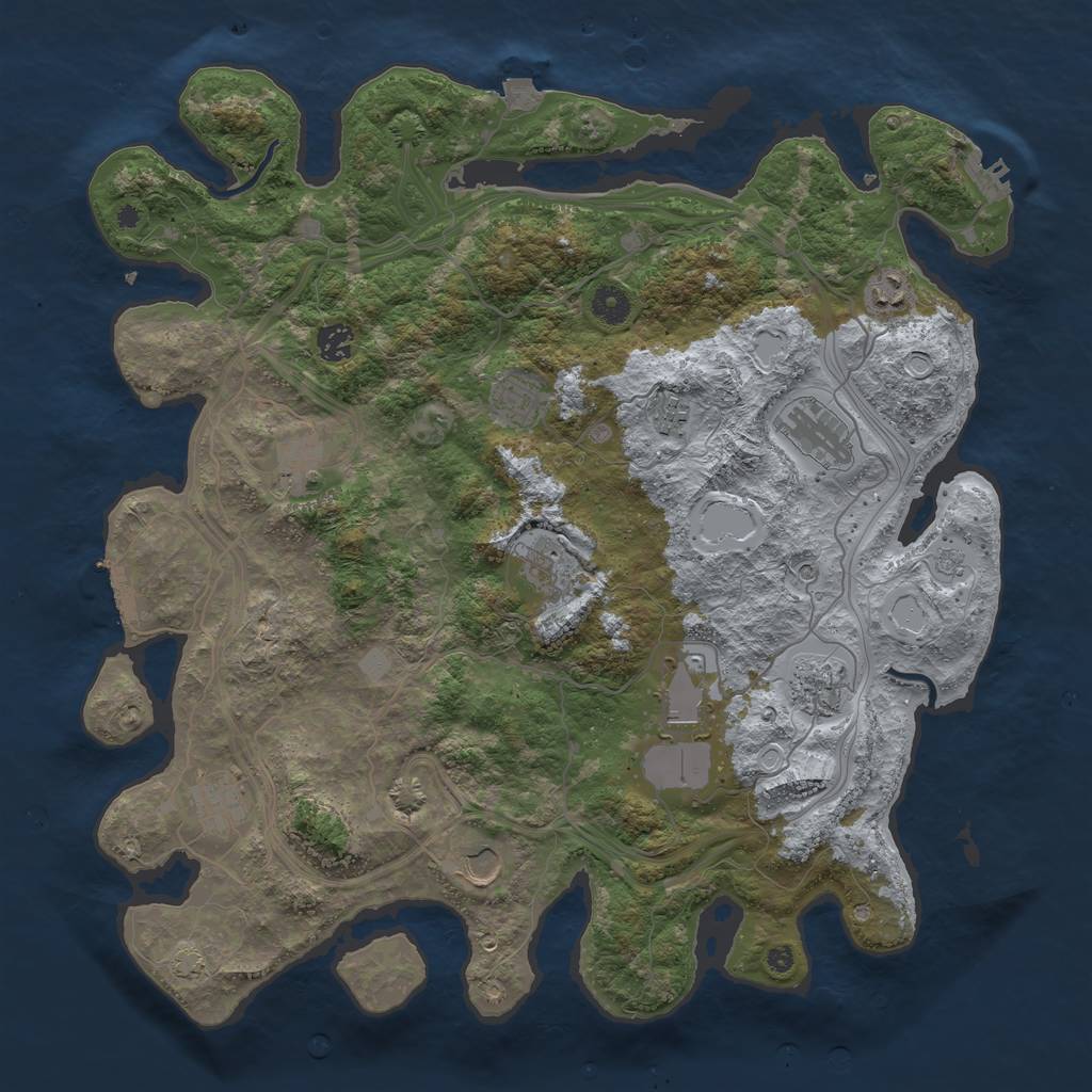 Rust Map: Procedural Map, Size: 4250, Seed: 1827295762, 19 Monuments